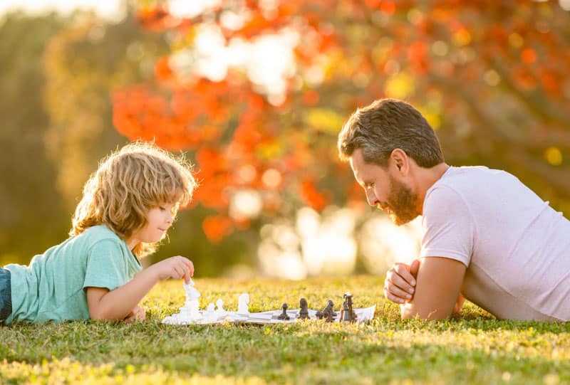 Playing chess outside