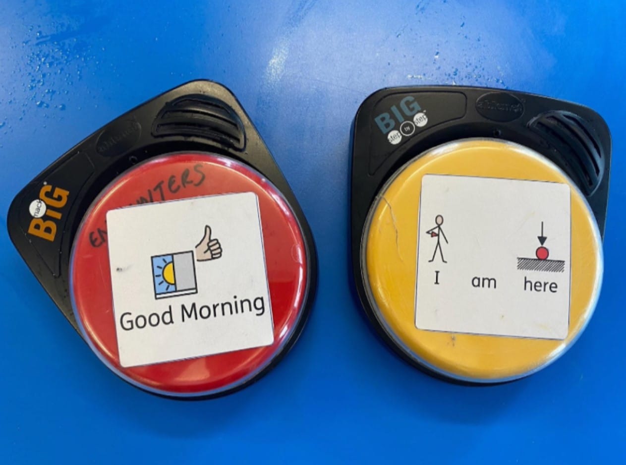 Switch buttons for non verbal learners