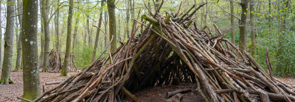 Shelter made of branches