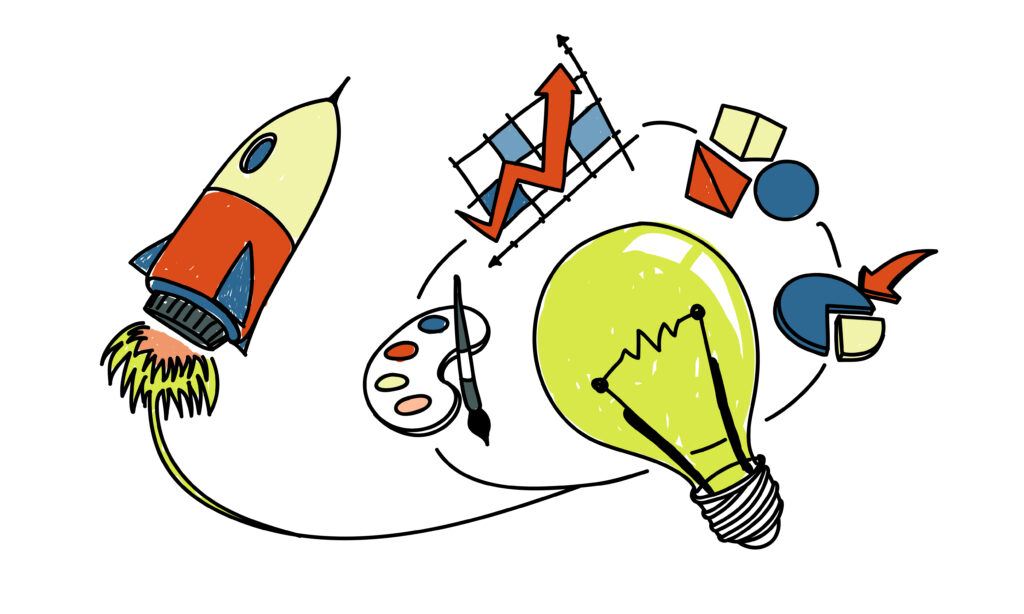 Illustration of light bulb ideas