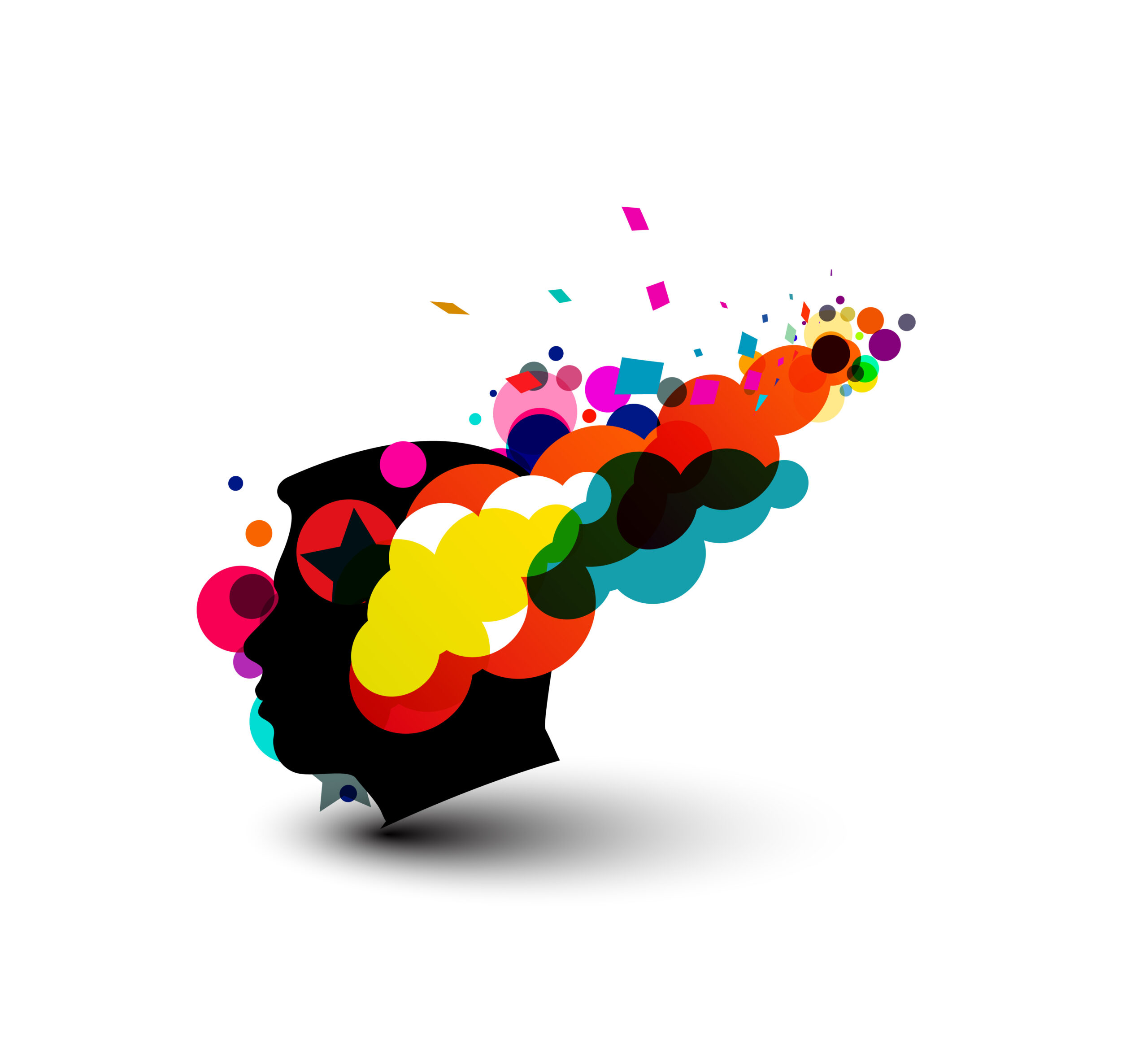 Human Head Swirl Brain Design, A vector illustration