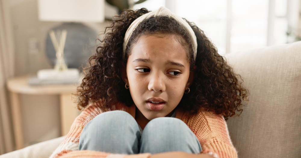 Anxious young girl