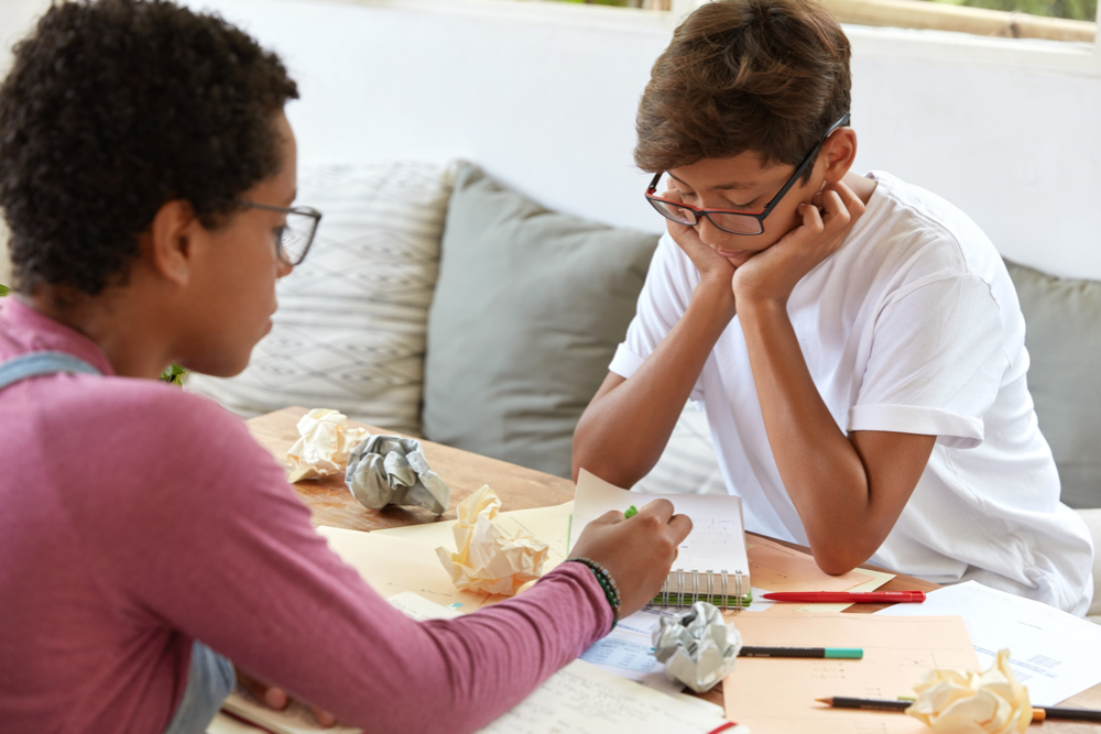 Tutoring session wit ADHD student.